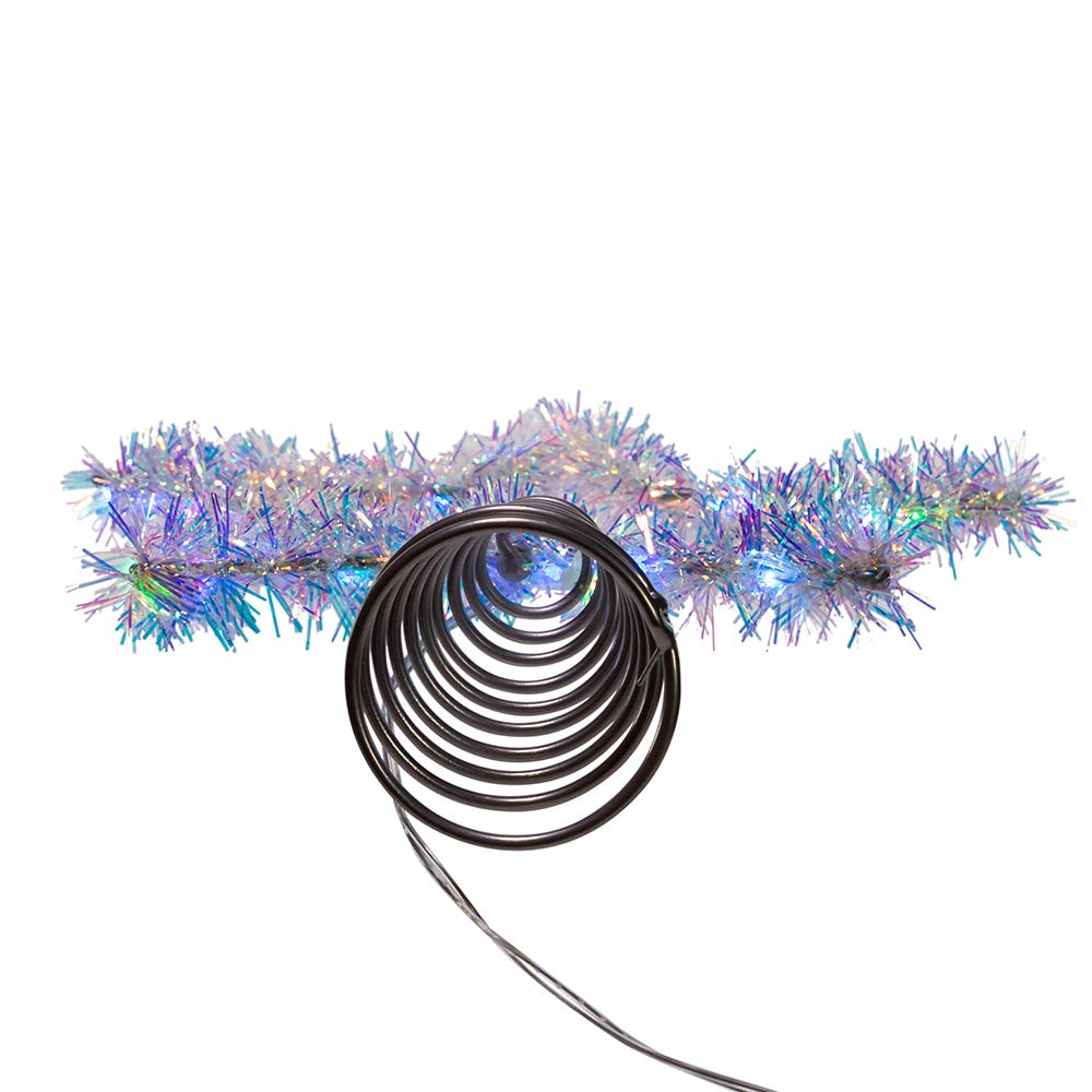Kurt Adler 12.2-Inch Tinsel Star Tree Topper with RGB LED Lights